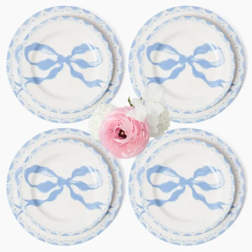 Summer Crockery | Crockery Sets<Mrs. Alice Marilyn Blue Bow Dinner & Starter Plates (Set of 8)