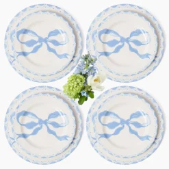 Summer Crockery | Crockery Sets<Mrs. Alice Marilyn Blue Bow Dinner & Starter Plates (Set of 8)