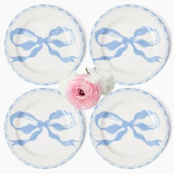 Summer Crockery | Dinner Plates<Mrs. Alice Marilyn Blue Bow Dinner Plates (Set of 4)