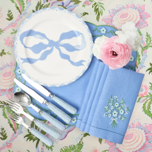 Summer Crockery | Dinner Plates<Mrs. Alice Marilyn Blue Bow Dinner Plates (Set of 4)