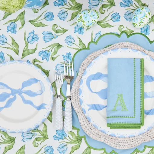 Summer Crockery | Dinner Plates<Mrs. Alice Marilyn Blue Bow Dinner Plates (Set of 4)