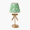 Rechargeable Table Lamps<Mrs. Alice Marilyn Bow Rechargeable Lamp with Green & Pink Ikat Shade (18cm)