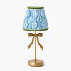 Rechargeable Table Lamps<Mrs. Alice Marilyn Bow Rechargeable Lamp with Blue & Green Ikat Shade (18cm)