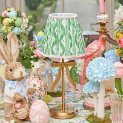 Rechargeable Table Lamps<Mrs. Alice Marilyn Bow Rechargeable Lamp with Green & Pink Ikat Shade (18cm)