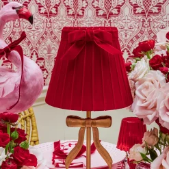Rechargeable Table Lamps<Mrs. Alice Marilyn Bow Rechargeable Lamp with Red Velvet Bow Shade (18cm)