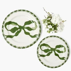 Starter Plates<Mrs. Alice Marilyn Forest Green Bow Starter Plate