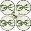 Dinner Plates | Crockery Sets<Mrs. Alice Marilyn Forest Green Bow Dinner Plates (Set of 4)