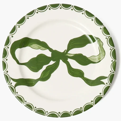 Dinner Plates<Mrs. Alice Marilyn Forest Green Bow Dinner Plate