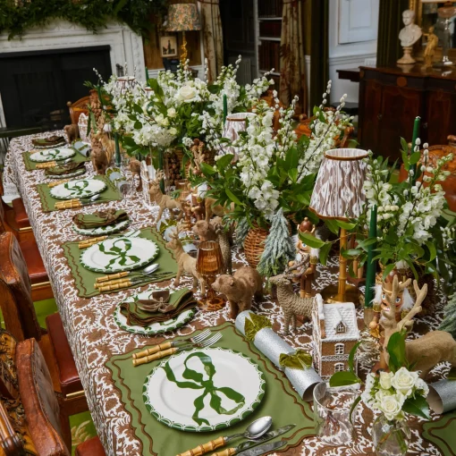 Crockery Sets<Mrs. Alice Marilyn Forest Green Bow Dinner & Starter Plates (Set of 8)