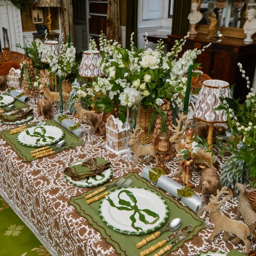Crockery Sets<Mrs. Alice Marilyn Forest Green Bow Dinner & Starter Plates (Set of 8)
