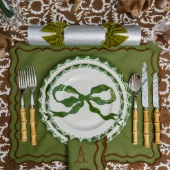 Crockery Sets<Mrs. Alice Marilyn Forest Green Bow Dinner & Starter Plates (Set of 8)