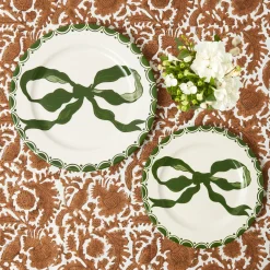 Crockery Sets<Mrs. Alice Marilyn Forest Green Bow Dinner & Starter Plates (Set of 8)