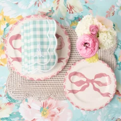 Summer Crockery | Crockery Sets<Mrs. Alice Marilyn Pink Bow Dinner & Starter Plates (Set of 8)