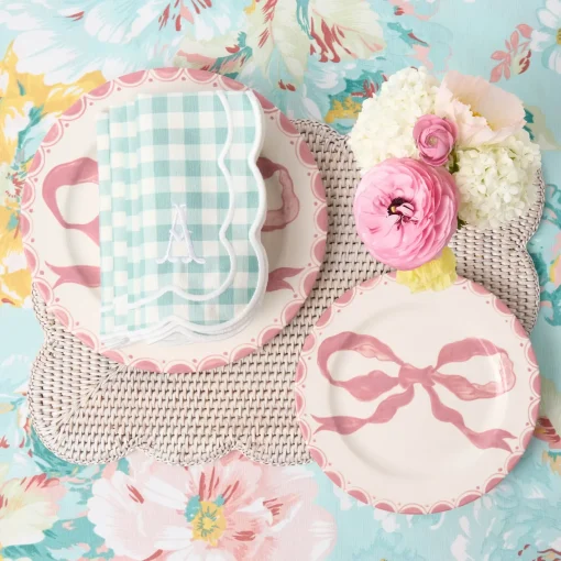 Summer Crockery | Crockery Sets<Mrs. Alice Marilyn Pink Bow Dinner & Starter Plates (Set of 8)