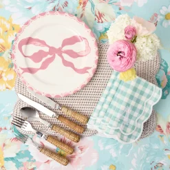 Summer Crockery | Dinner Plates<Mrs. Alice Marilyn Pink Bow Dinner Plates (Set of 4)
