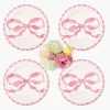 Summer Crockery | Starter Plates<Mrs. Alice Marilyn Pink Bow Starter Plates (Set of 4)