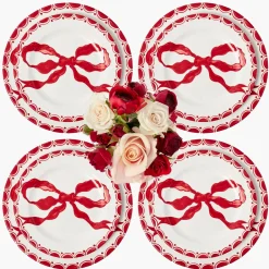 Crockery Sets<Mrs. Alice Marilyn Red Bow Dinner & Starter Plates (Set of 8)