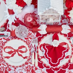 Crockery Sets<Mrs. Alice Marilyn Red Bow Dinner & Starter Plates (Set of 8)