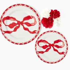 Dinner Plates | Crockery Sets<Mrs. Alice Marilyn Red Bow Dinner Plates (Set of 4)