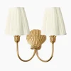 Rechargeable Table Lamps | Wall Lighting<Mrs. Alice Marina Rechargeable Double Wall Light with Cream Shades (14cm)