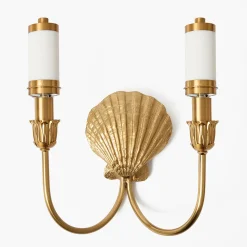 Rechargeable Table Lamps | Wall Lighting<Mrs. Alice Marina Rechargeable Double Wall Light with Cream Shades (14cm)