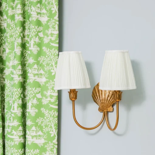 Rechargeable Table Lamps | Wall Lighting<Mrs. Alice Marina Rechargeable Double Wall Light with Cream Shades (14cm)