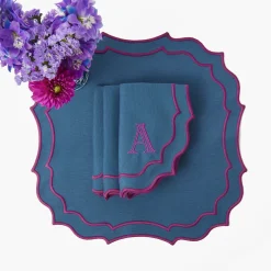 Napkins | Mrs. Alice Monogram<Mrs. Alice Marlene Blue & Purple Napkins (Set of 4)