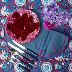 Napkins | Mrs. Alice Monogram<Mrs. Alice Marlene Blue & Purple Napkins (Set of 4)
