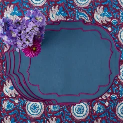 Placemats<Mrs. Alice Marlene Blue & Purple Placemats (Set of 4)