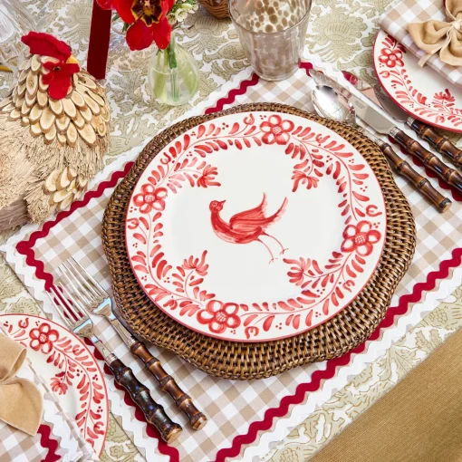 Crockery Sets<Mrs. Alice Martha Red Dinner & Starter Plates (Set of 8)