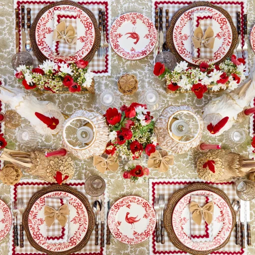 Crockery Sets<Mrs. Alice Martha Red Dinner & Starter Plates (Set of 8)