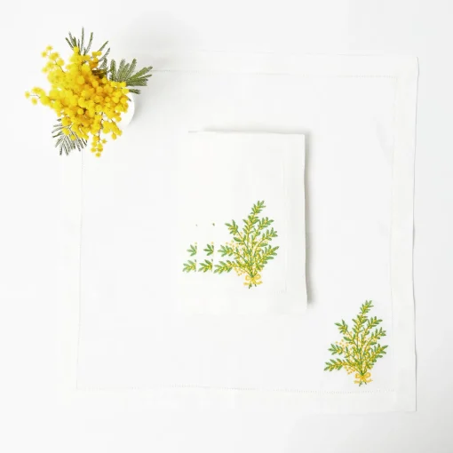 Napkins<Mrs. Alice Mimosa White Linen Napkins (Set of 4)