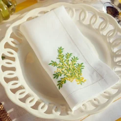 Napkins<Mrs. Alice Mimosa White Linen Napkins (Set of 4)