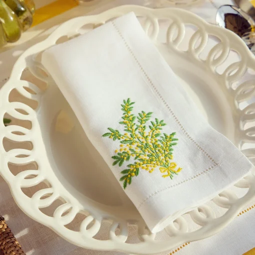 Napkins<Mrs. Alice Mimosa White Linen Napkins (Set of 4)