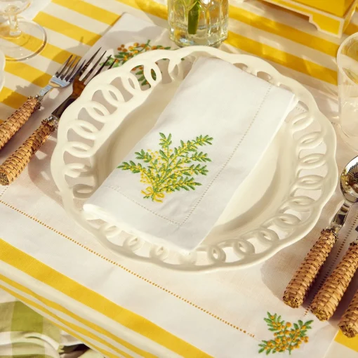 Napkins<Mrs. Alice Mimosa White Linen Napkins (Set of 4)