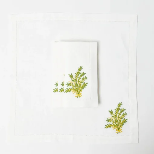 Napkins<Mrs. Alice Mimosa White Linen Napkins (Set of 4)