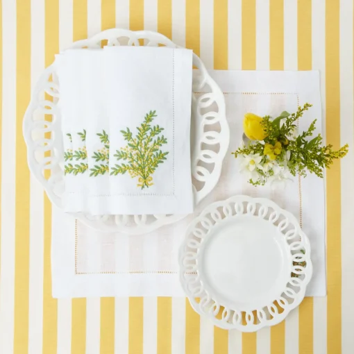 Napkins<Mrs. Alice Mimosa White Linen Napkins (Set of 4)
