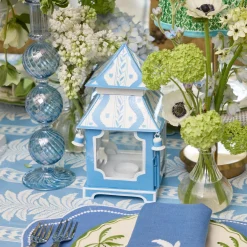 Summer Candleware | Pagodas & Lanterns<Mrs. Alice Mini Blue Ikat Pagoda Lantern (Pair)
