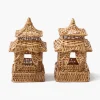 Spring Decorations | Pagodas & Lanterns<Mrs. Alice Mini Bow Rattan Pagoda Lanterns (Pair)