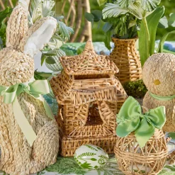 Spring Decorations | Pagodas & Lanterns<Mrs. Alice Mini Bow Rattan Pagoda Lanterns (Pair)