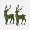 Christmas Decorations<Mrs. Alice Mini Forest Green Rattan Reindeer (Pair) - 20cm