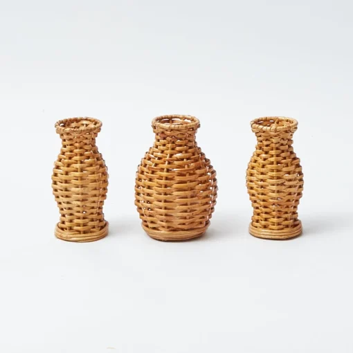 Vases | Vases & Planters<Mrs. Alice Mini Natural Rattan Vase (Set of 3)