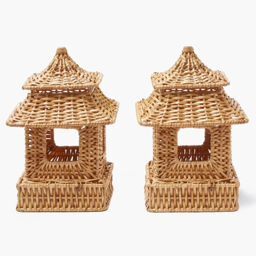 Year-round Decorations | Spring Decorations<Mrs. Alice Mini Rattan Pagoda Lanterns (Pair)