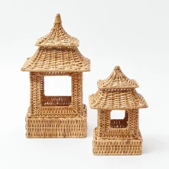 Year-round Decorations | Spring Decorations<Mrs. Alice Mini Rattan Pagoda Lanterns (Pair)