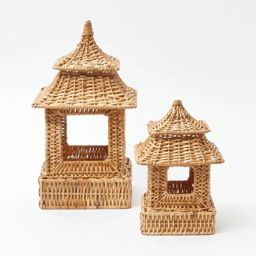 Year-round Decorations | Spring Decorations<Mrs. Alice Mini Rattan Pagoda Lanterns (Pair)