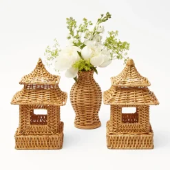 Year-round Decorations | Spring Decorations<Mrs. Alice Mini Rattan Pagoda Lanterns (Pair)