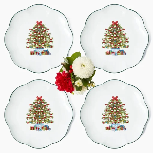Dinner Plates | Crockery Sets<Mrs. Alice Christmas Tree Dinner Plate (Set of 4)