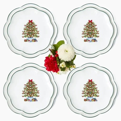 Crockery Sets<Mrs. Alice Christmas Tree Dinner & Starter Plates (Set of 8)