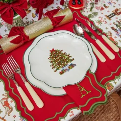 Starter Plates | Crockery Sets<Mrs. Alice Christmas Tree Starter Plate (Set of 4)
