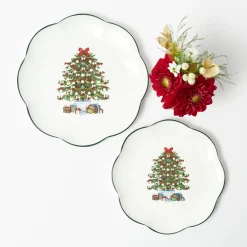 Starter Plates | Crockery Sets<Mrs. Alice Christmas Tree Starter Plate (Set of 4)